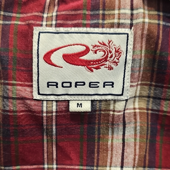 Roper Women's Long Sleeve Wine/Burgundy/Maroon Plaid Western Shirt, Pearl Snaps - Picture 6 of 9